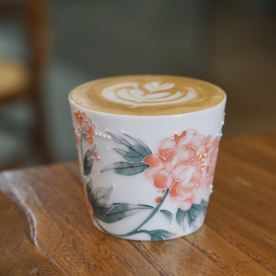 M064 Coral Peony Whisper Mug – 8.8oz / 260ml