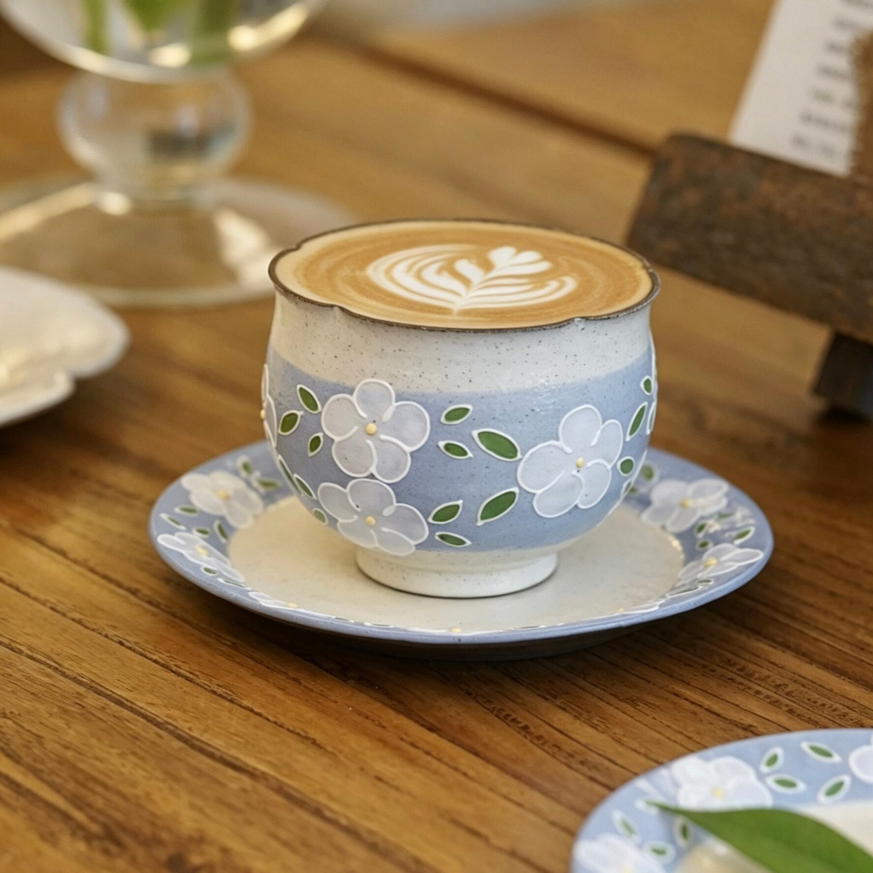 M084 Powder Blue Blossom Mug Set – 10.1oz / 300ml