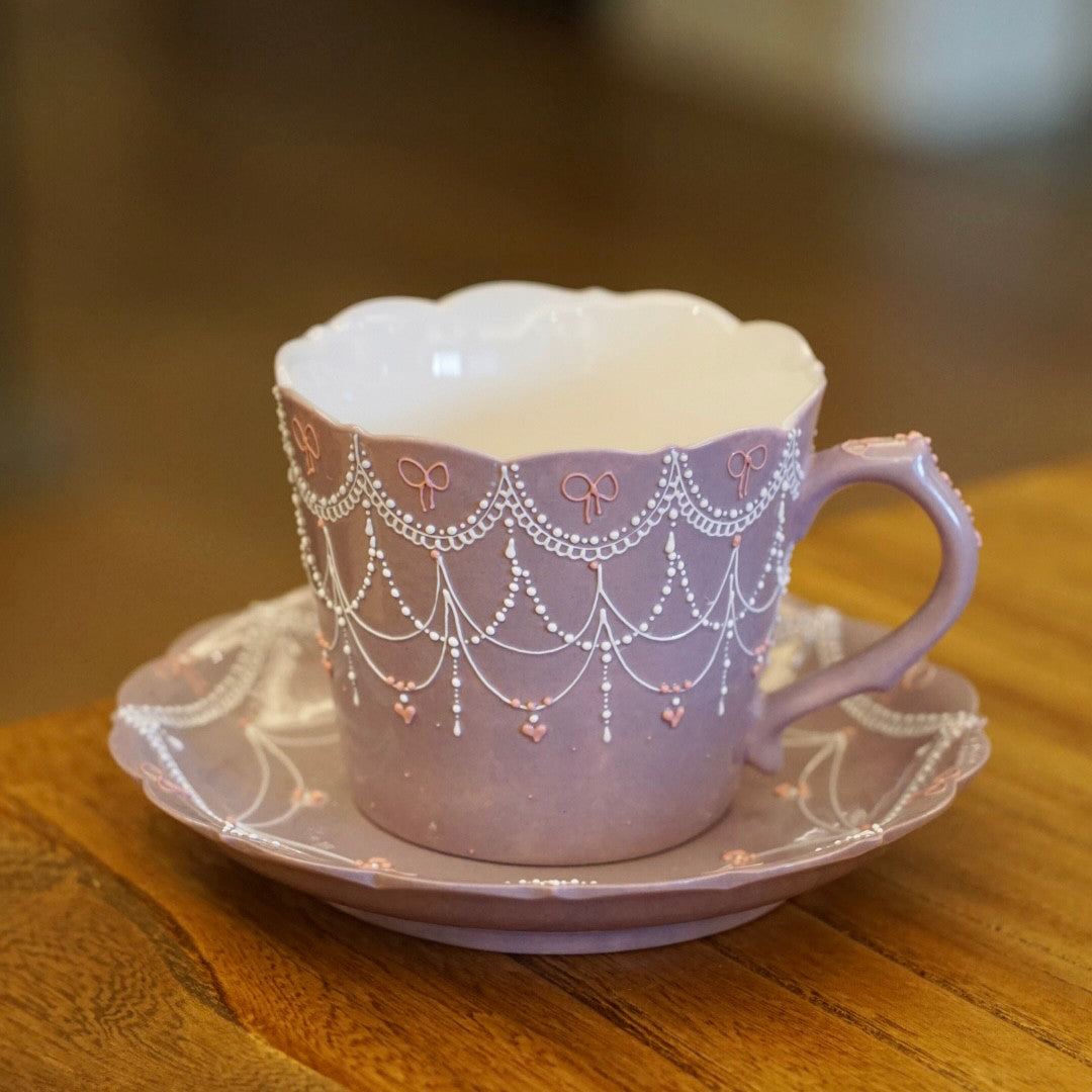 M050 Blush Ribbon Garland Mug Set – 8.8oz / 260ml