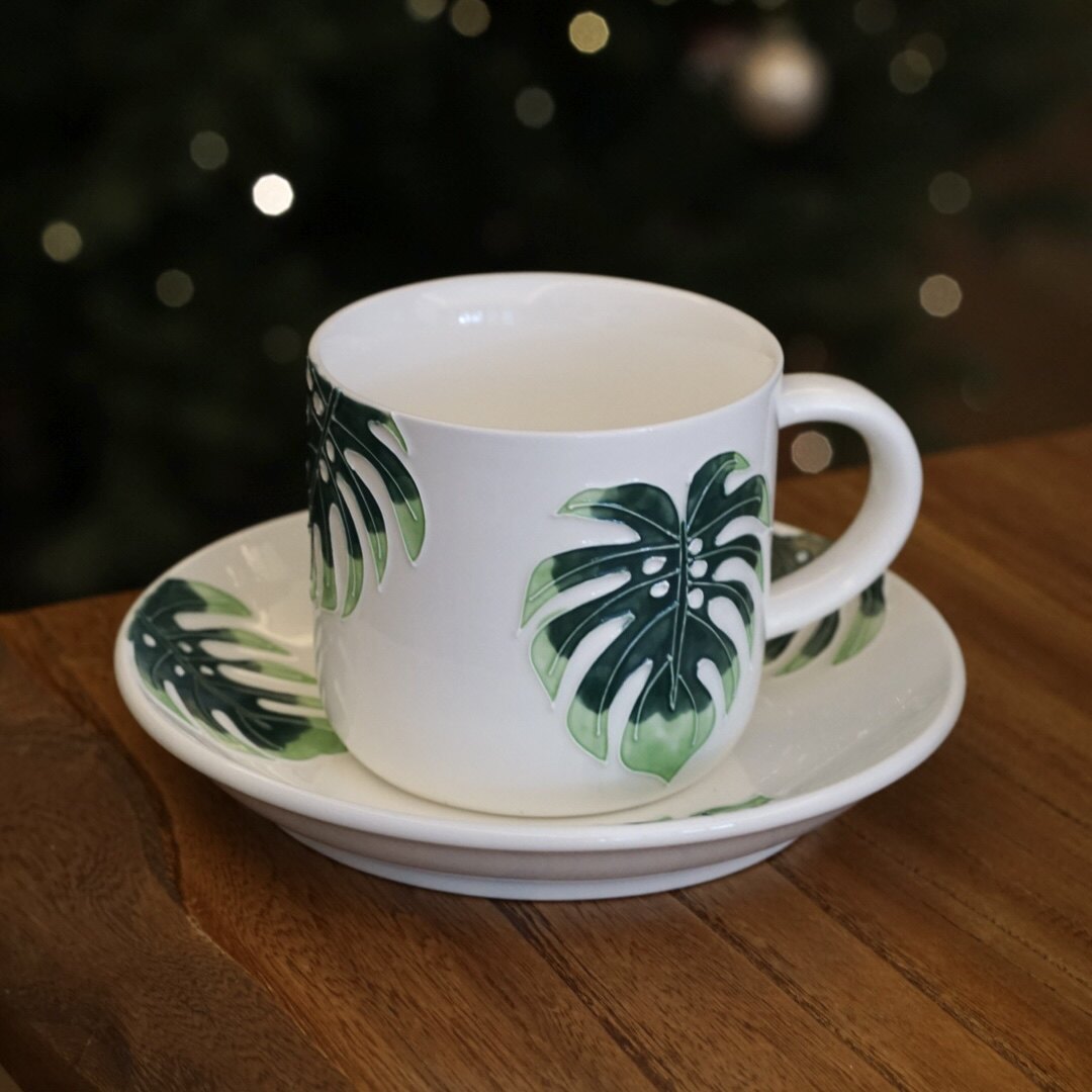 M023 Pink Caladium Mug Set – 9.5oz / 280ml